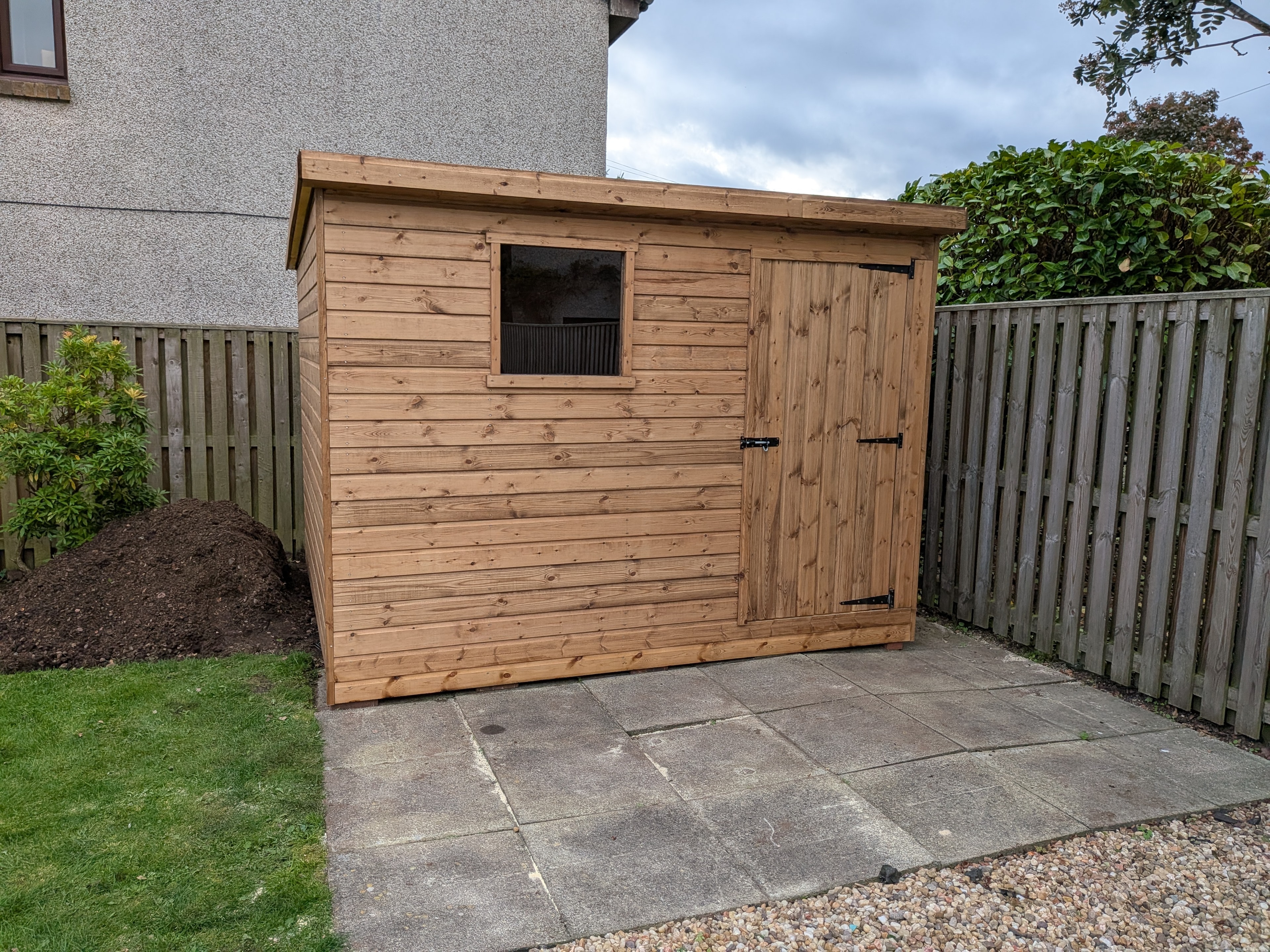 Timber garden shed build in Angus